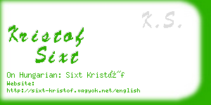 kristof sixt business card